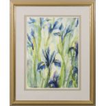 Patricia Reith - large watercolour of iris signed 36cm x 27cm