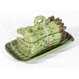 A Majolica style asparagus serving dish and plate by Bordallo Pinheiro 25cm
