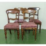 Four Victorian upholstered dining chairs