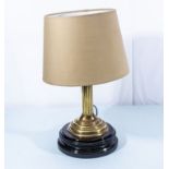 Edwardian brass pillar table lamp