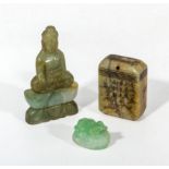 Three pieces of Jade, Buddha, frog and a seal