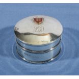 A small silver pill box with Jersey crest, marks for Birmingham