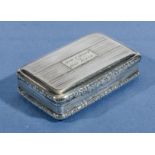 A silver engine turned snuff box, marks for Birmingham