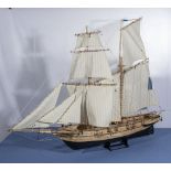 A scratch built model of a yacht CC829 possibly kit built 40cm long