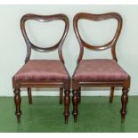 Two Victorian upholstered dining chairs