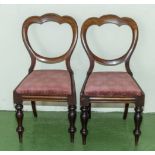 Two Victorian upholstered dining chairs
