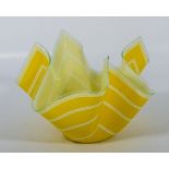A Murano style yellow handkerchief glass vase