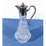 A silver plated claret jug