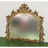 Gilt framed overmantel mirror 112cm wide x 116cm tall