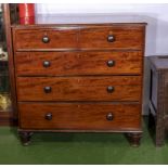 A Victorian mahogany chest of drawers two over three 105cm wide x 106cm tall x 53cm deep