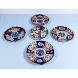 Five Imari plates 18cm and 21cm dia.