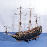 A scratch built model of Cutty Sark 1869 possibly kit built 60cm long