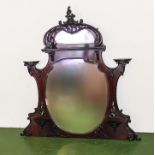 A mahogany early 20th century overmantle mirror 110cm wide x 134cm tall