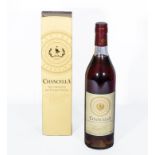 A bottle of Chancella Aguardente brandy 38% vol