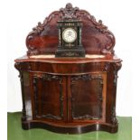 Victorian mahogany chiffonier, serpentine front of small proportions 126cm wide x 156cm high