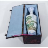 A Chinese Republic period vase in case/box