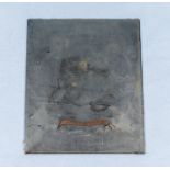 Sarah Gamzu Gurney - a metal etched bookplate 12.5cm x 10.5cm