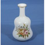 A French opaline bottle decorated with flowers