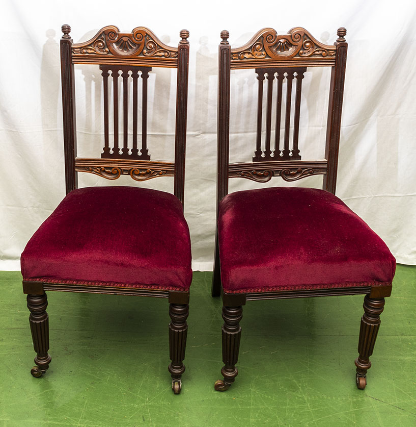 A pair of Victorian dining chairs