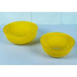 2 large vintage Canary yellow Pyrex baking bowls