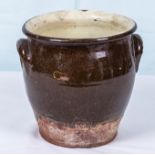 Antique salt glaze/slipware cream crock from Orkney Islands