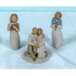 Three Willow Tree figure groups