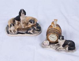 Border Fine Arts dog with pups and dog with barrel