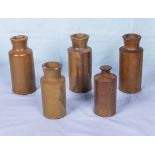 5 Victorian stone ink /rennet bottles