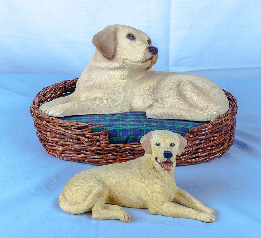 Two pottery Labradors