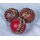 3 vintage cricket balls