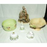 A Carlton Ware dish and a Mella Ware dish, two pieces of Aynsley pottery and a Noritake bowl and a