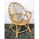 A cane basket chair