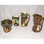 Two Hornsea pottery vases and two Sylvac vases