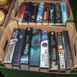 Two boxes of hard back novels, various authors