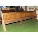 A church pine pew 9 feet long