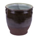 A large earthenware pot