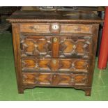 17th century period oak Jacobean style chest of drawers 39" x 38" x 21"