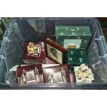 A box of collectables items