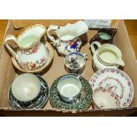 A box containing assorted porcelain items