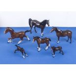 Four Beswick horses and two others