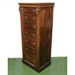 A Victorian mahogany Wellington chest 133cm x 50cm x 40cm