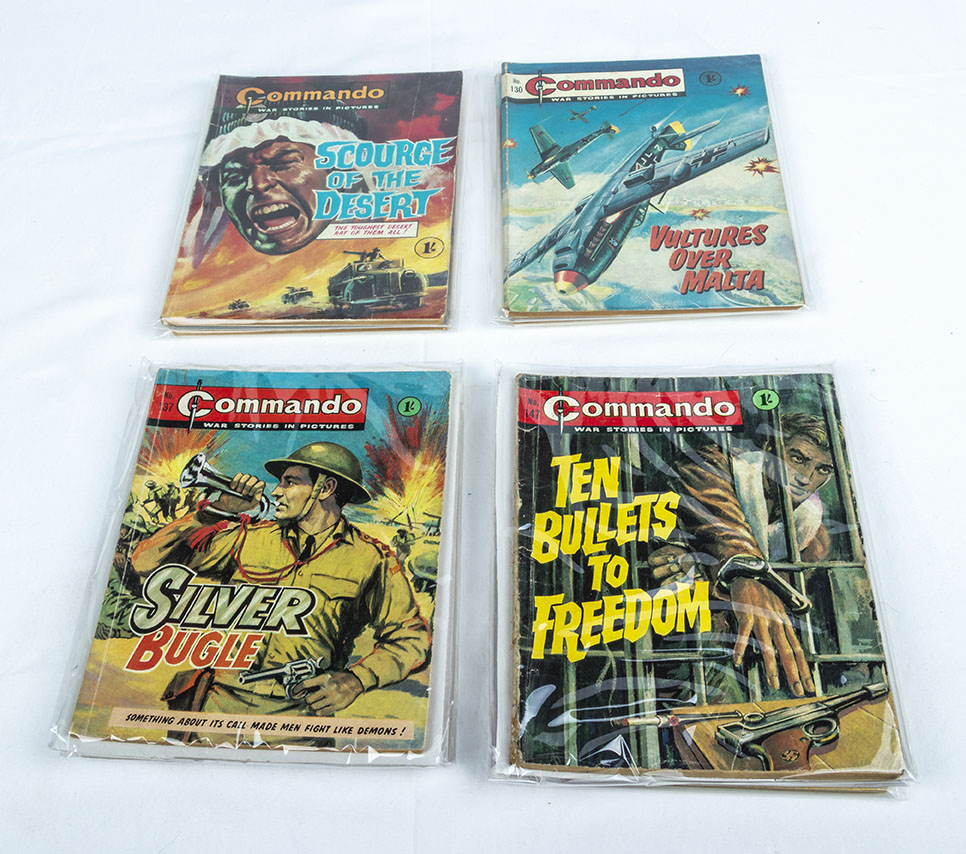 10 vintage Commando comics, all 1/- No 123/154