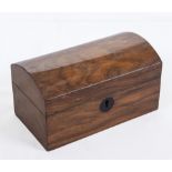 Victorian dome top walnut tea caddy