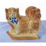 Victorian china figure of a pekingese dog