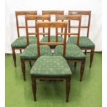 Set of six Edwardian oak dining chairs