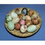 A basket of alabaster eggs