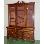 Victorian mahogany bookcase on dresser base