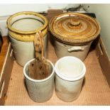 Earthenware pottery and butter pats