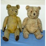Two Edwardian Teddy bears, one with growl (LHS)