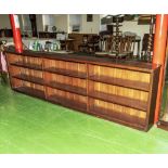 A mahogany open bookcase 3.1m long x 86cm tall